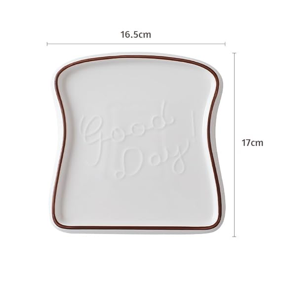 Toast-Shaped Ceramic Plate – “Good Day!”