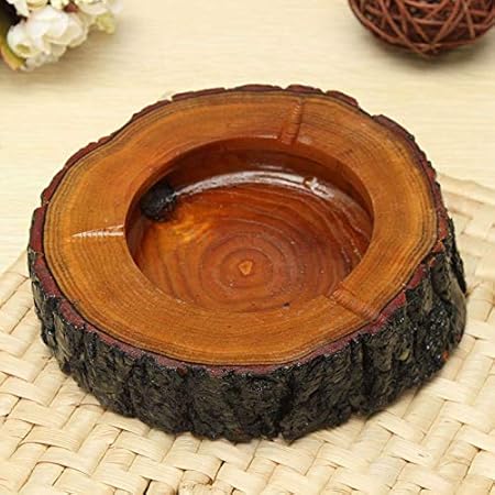 Rustic Wooden Tree Bark Ashtray – Handcrafted from Natural Wood