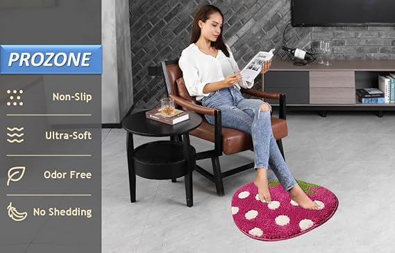 Strawberry Shaped Bathroom Mat – Soft & Cute Anti-Skid Rug