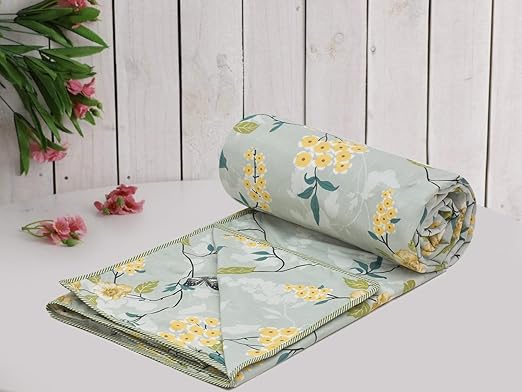 Pure Cotton Reversible Single Bed Dohar – Floral Print (60x90 Inch)