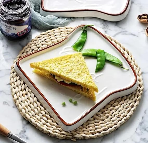 Toast-Shaped Ceramic Plate – “Good Day!”