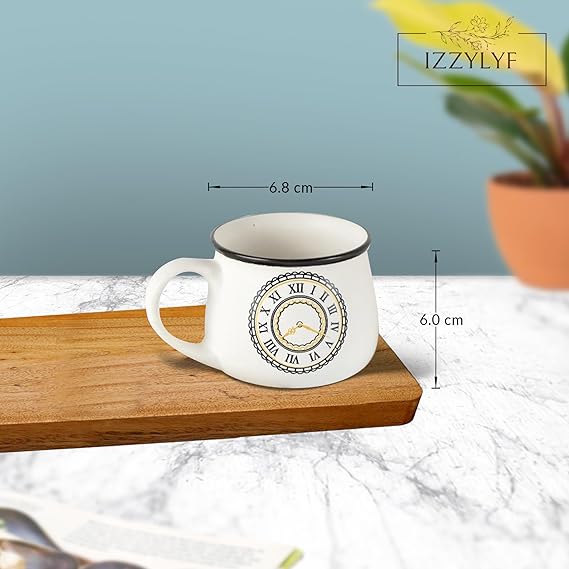 Vintage-Inspired Ceramic Chai & Coffee Cups – Set of 6 (200 ml)