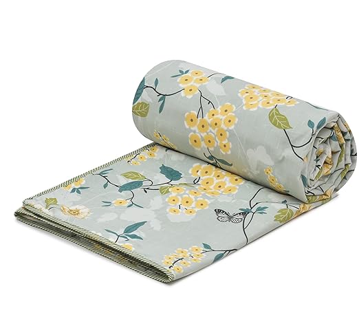 Pure Cotton Reversible Single Bed Dohar – Floral Print (60x90 Inch)