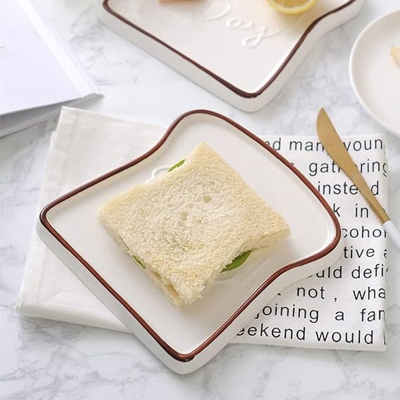 Toast-Shaped Ceramic Plate – “Good Day!”
