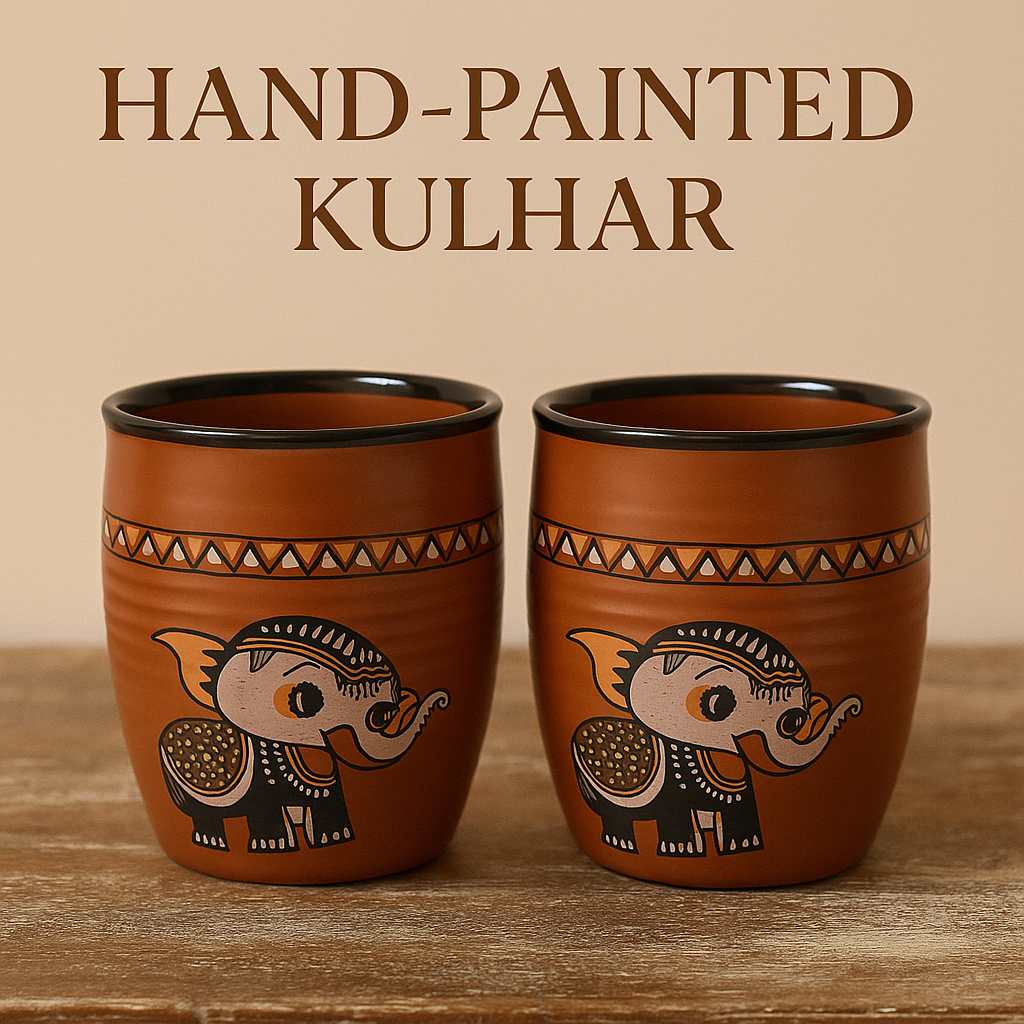 Terracotta Elephant Kulhar – Set of 2 / Set of 4