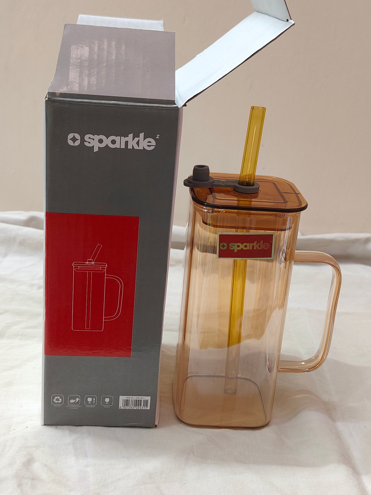 Rose Gold Square Sipper Glass with Straw – Luxe Hydration
