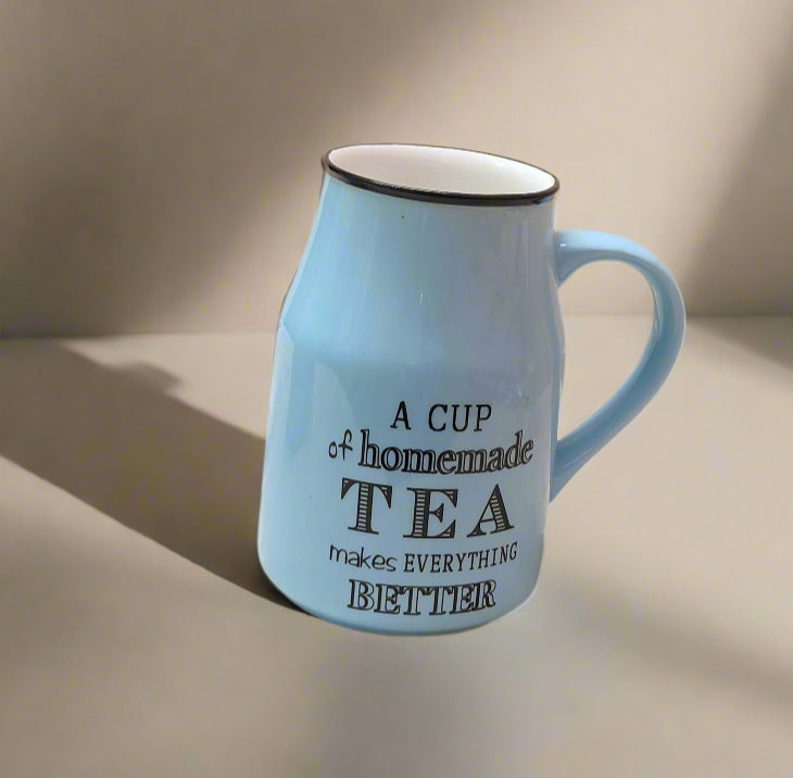 Motivational Ceramic Coffee Mug – Green & Blue (400ml)