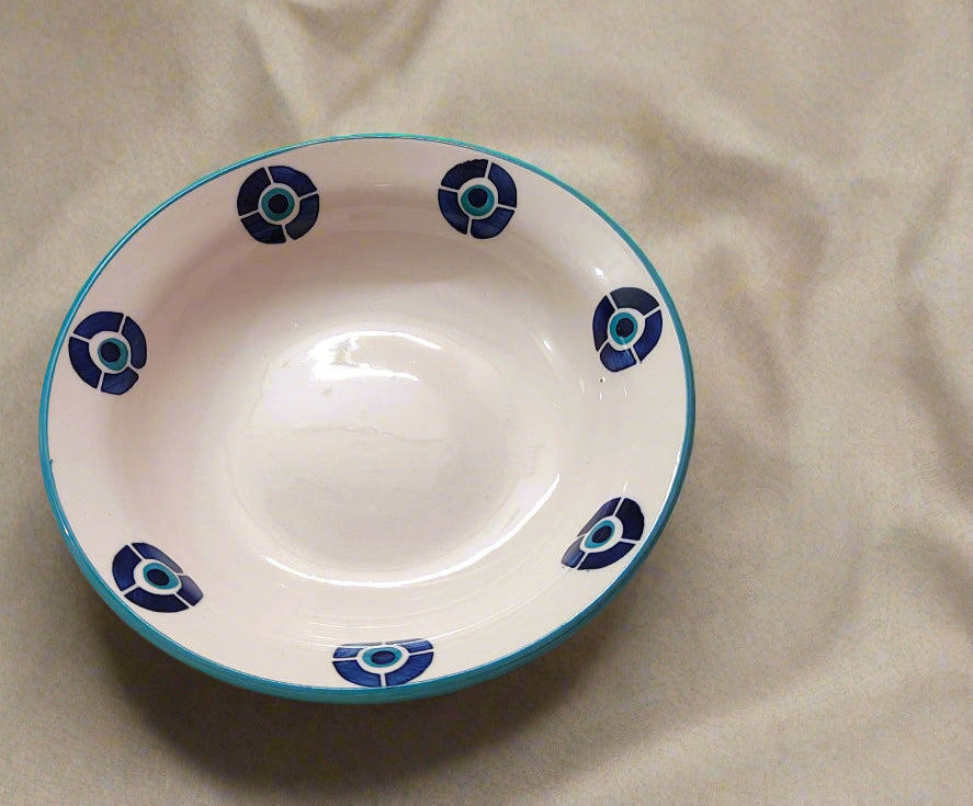Evil Eye Motif Ceramic Bowl – Set of 2 (Handcrafted)