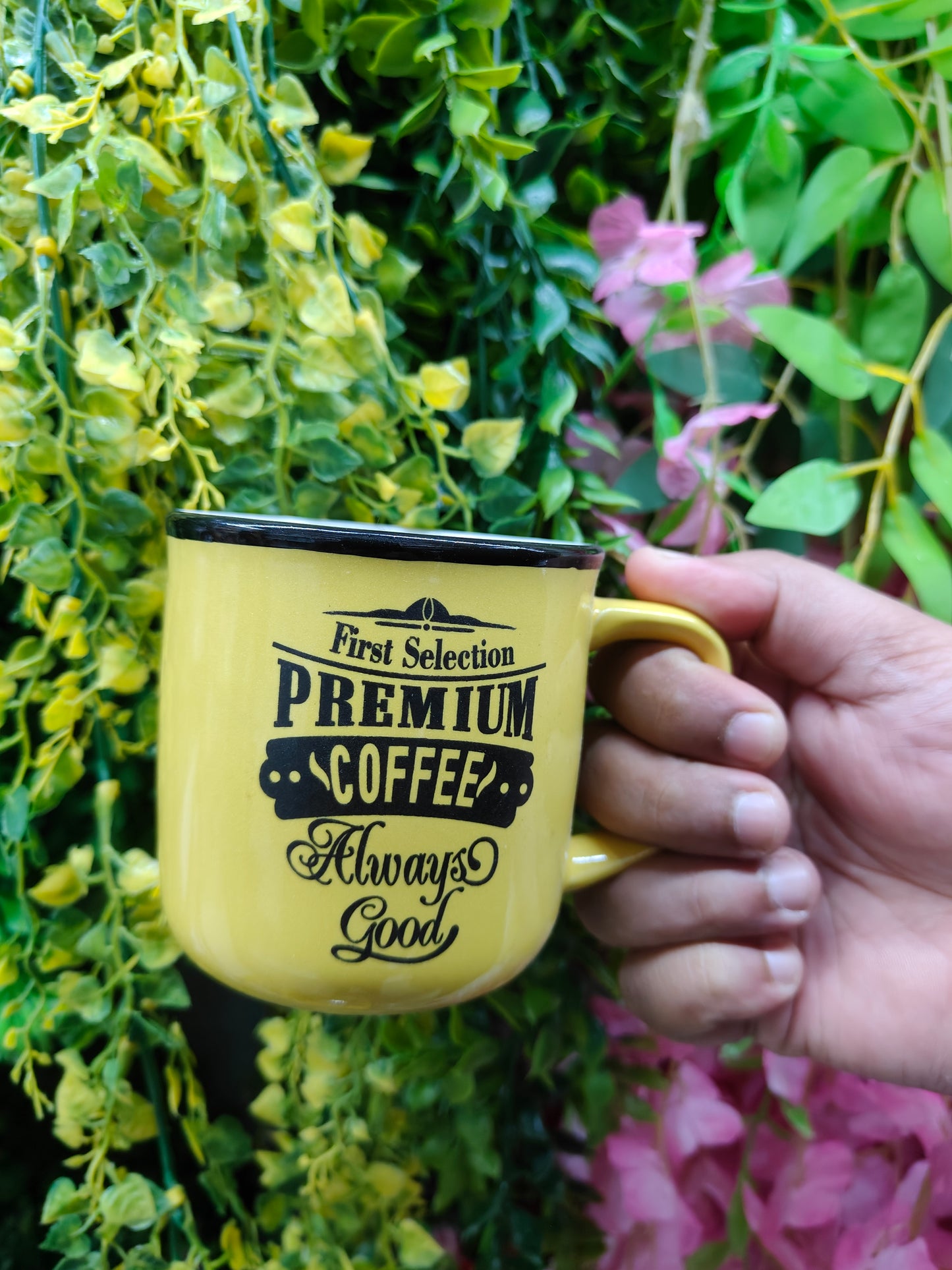 Premium Coffee Mug – Yellow Ceramic