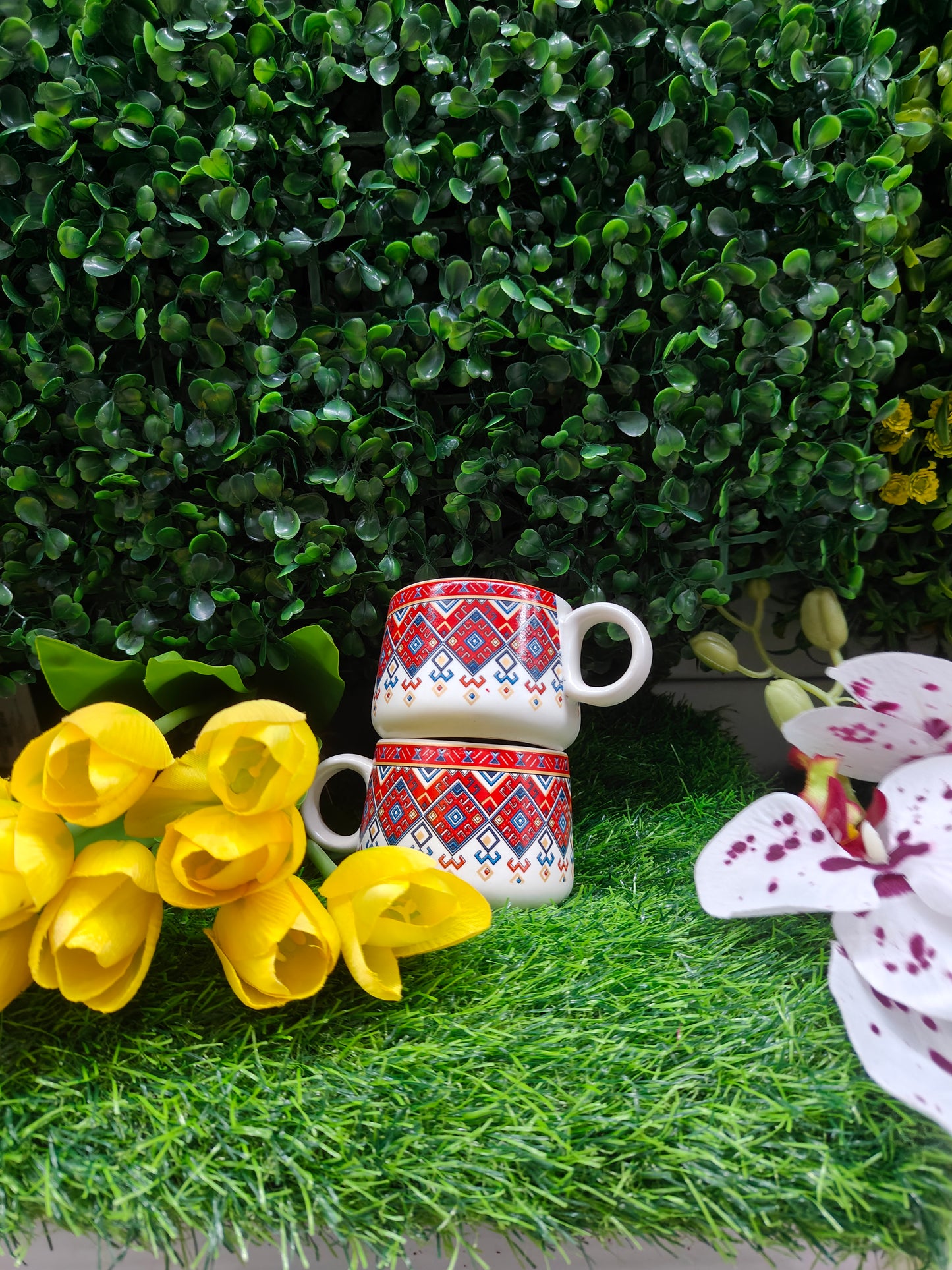 Tribal Mosaic Tea Cups – Set of 2