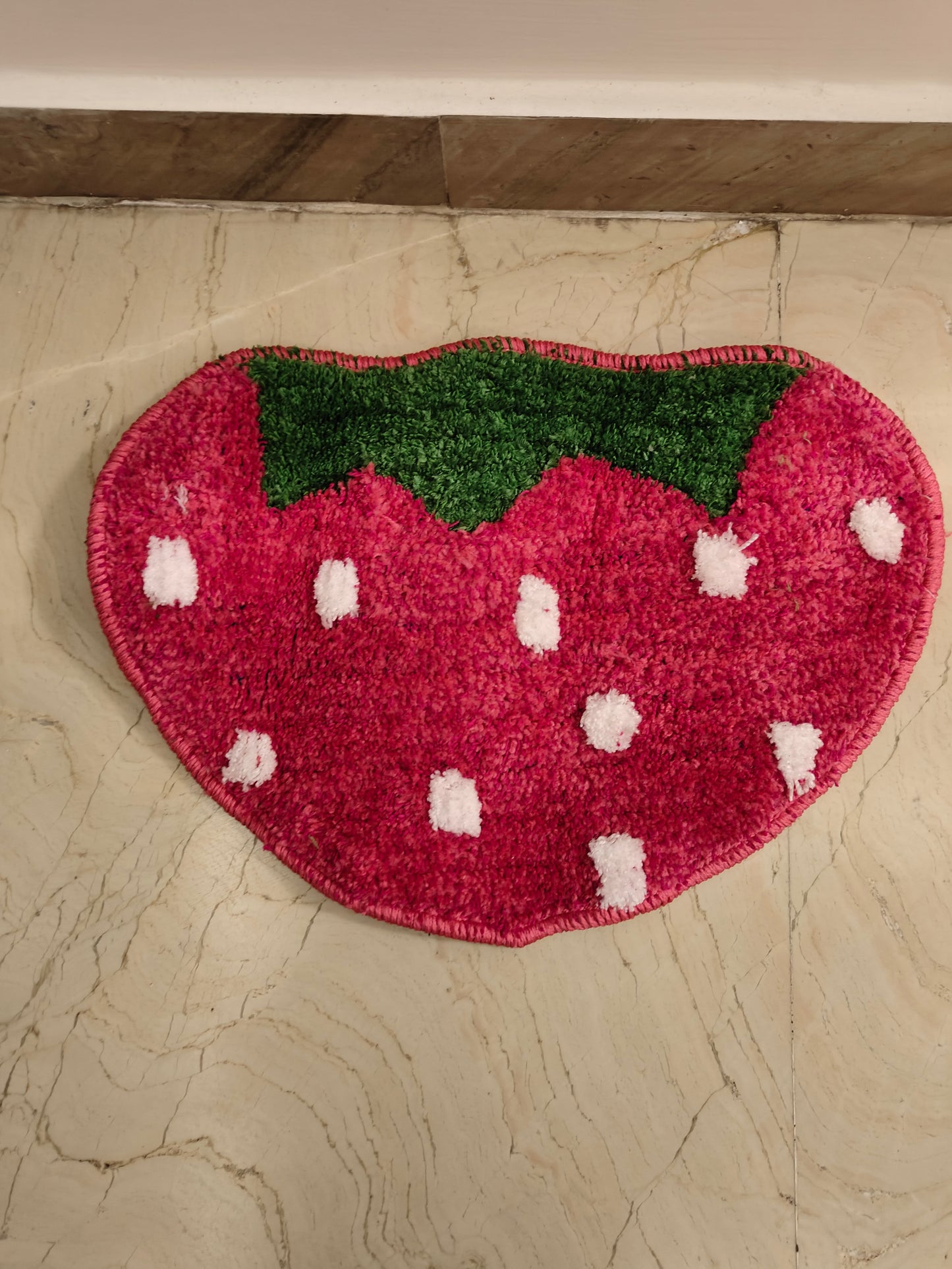 Strawberry Shaped Bathroom Mat – Soft & Cute Anti-Skid Rug