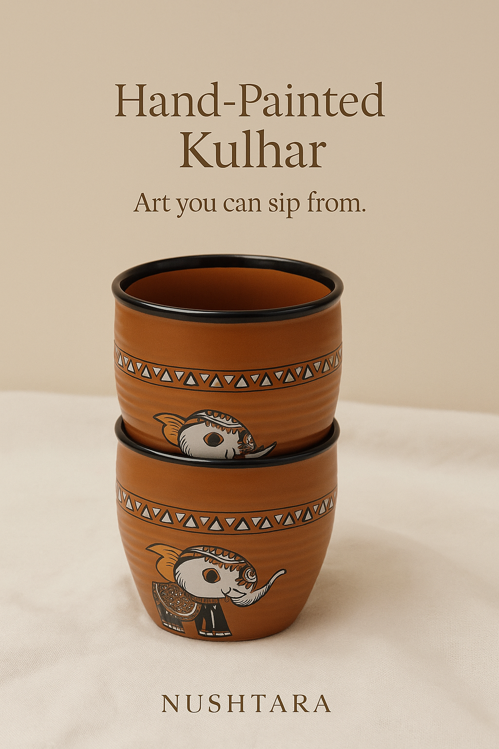 Terracotta Elephant Kulhar – Set of 2 / Set of 4