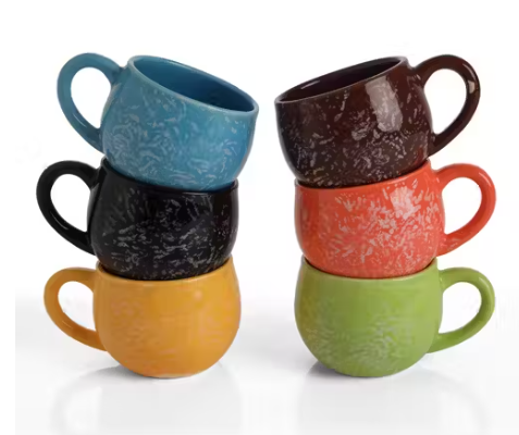 Rainbow Haze Ceramic Teacup Set – 125ml (Set of 6)
