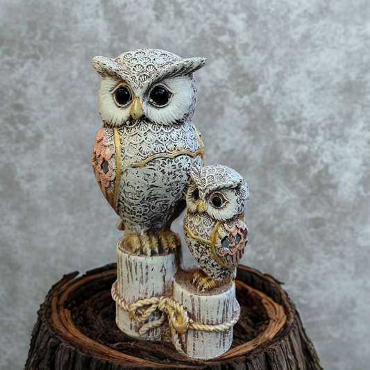 Vintage Owl Couple Resin Showpiece – Symbol of Wisdom & Protection