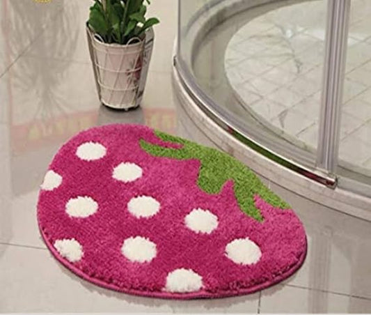 Strawberry Shaped Bathroom Mat – Soft & Cute Anti-Skid Rug