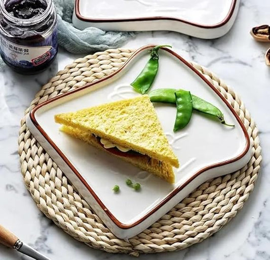 Toast-Shaped Ceramic Plate – “Good Day!”
