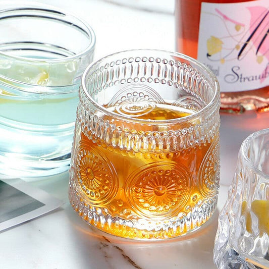 Rotating Whiskey Glasses – Set of 2 | Sunflower Cut Design