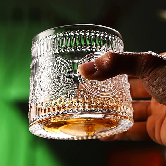 Rotating Whiskey Glasses – Set of 2 | Sunflower Cut Design