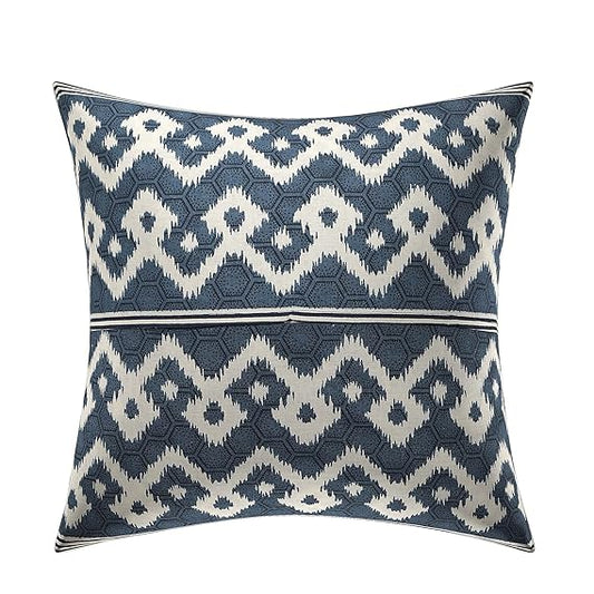 Indigo Elephant Print Cotton Cushion Covers – Set of 5 (16x16 Inches)