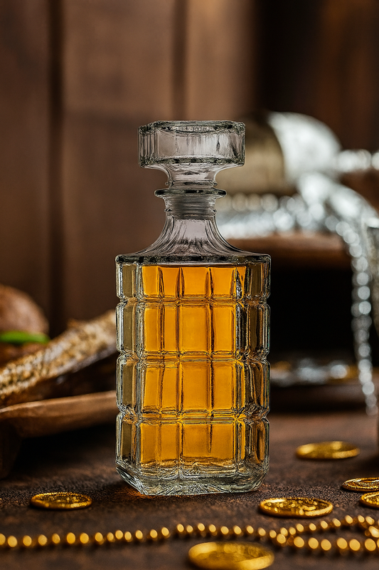 Grid-Cut 900ml Whiskey Decanter – Elegant Crystal Finish