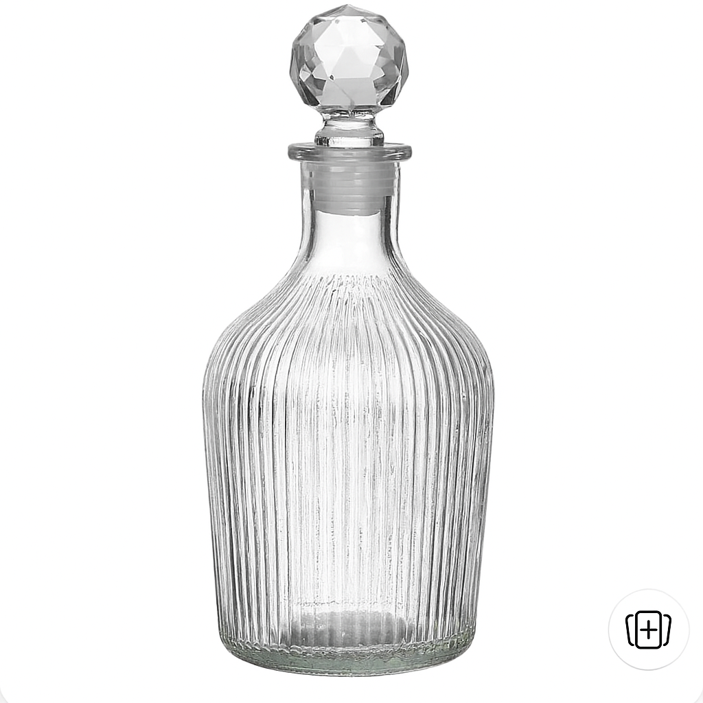 European Luxe Ribbed Whiskey Decanter – 500 ml