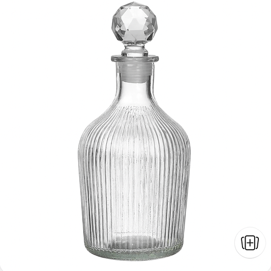European Luxe Ribbed Whiskey Decanter – 500 ml