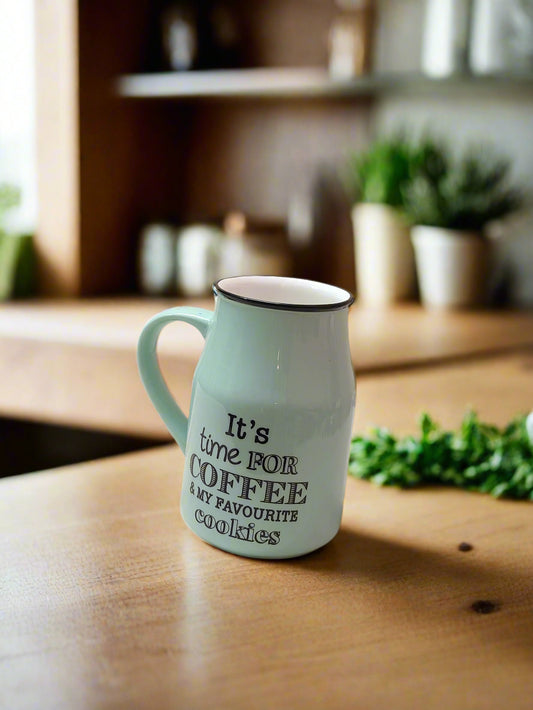 Motivational Ceramic Coffee Mug – Green & Blue (400ml)
