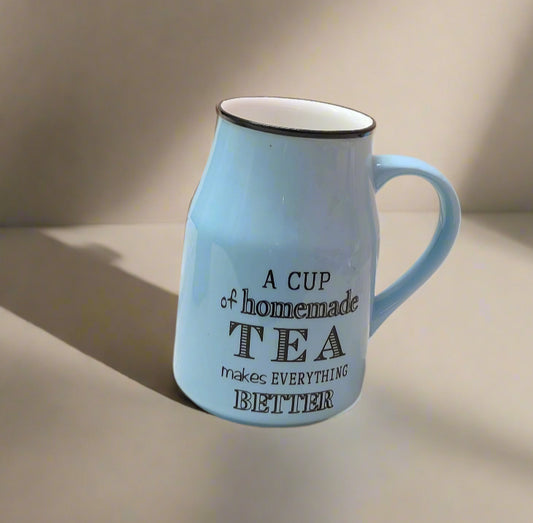 Motivational Ceramic Coffee Mug – Green & Blue (400ml)