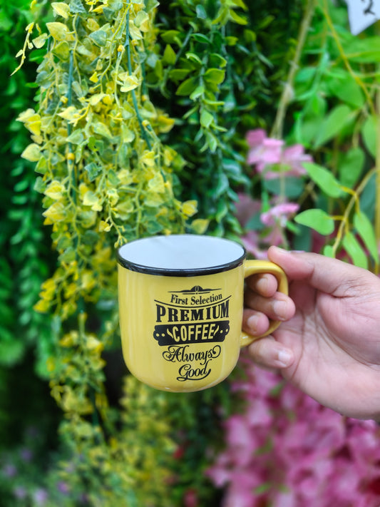 Premium Coffee Mug – Yellow Ceramic
