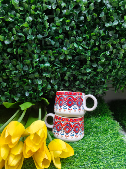 Tribal Mosaic Tea Cups – Set of 2