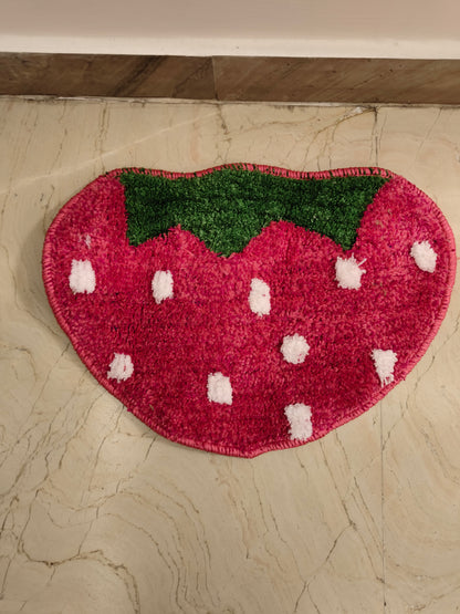 Strawberry Shaped Bathroom Mat – Soft & Cute Anti-Skid Rug