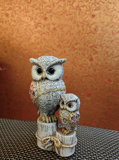 Vintage Owl Couple Resin Showpiece – Symbol of Wisdom & Protection