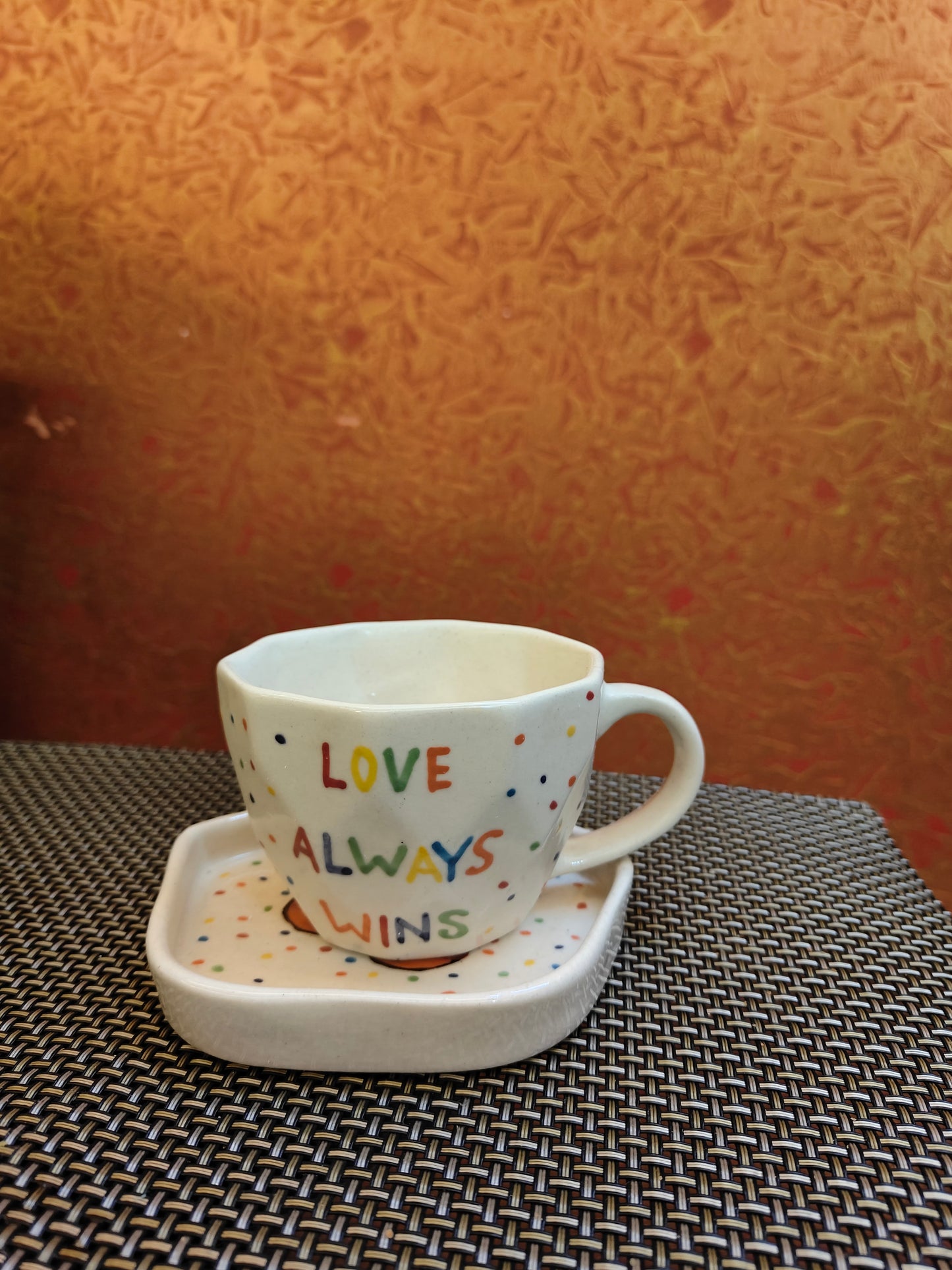 Love Always Wins – Ceramic Cup & Saucer Set