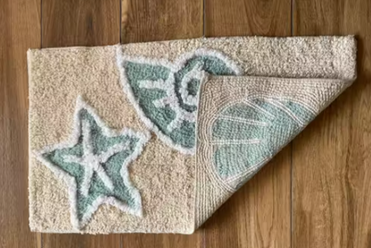 Ocean Shells Bathroom Mat – Soft & Absorbent | Anti-Slip