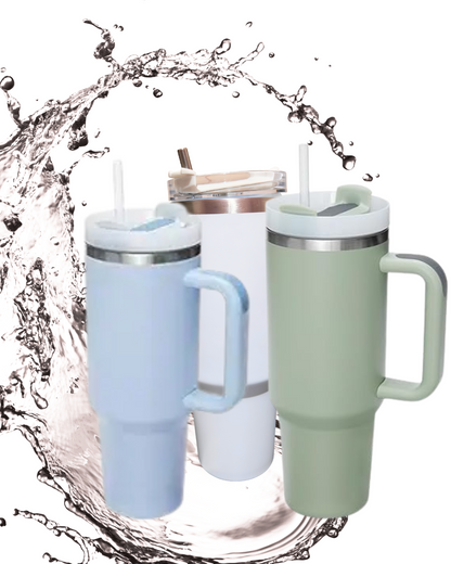 Stanley-Style Hydration Tumbler (With Steel Straw)