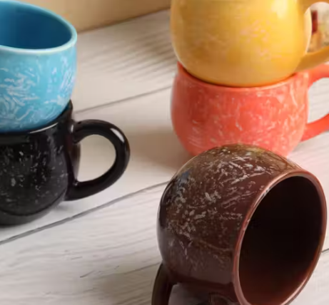Rainbow Haze Ceramic Teacup Set – 125ml (Set of 6)