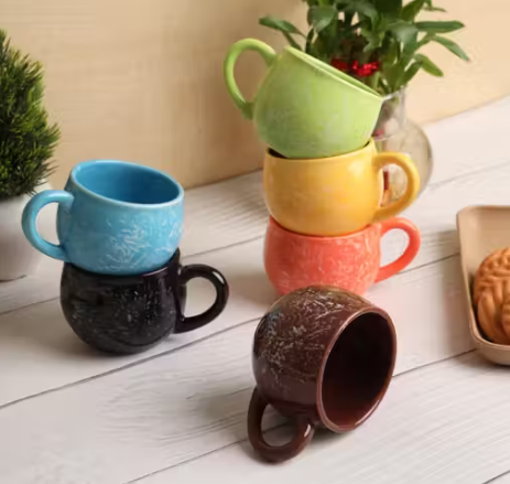 Rainbow Haze Ceramic Teacup Set – 125ml (Set of 6)